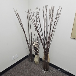 Pair of Sticks in Vases Office Decor
